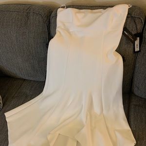 Strapless asymmetric dress